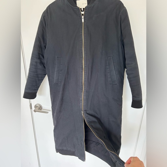 Oak+fort long bomber cotton jacket, navy color, size Small - Picture 9 of 9